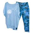 thumbnail image 3 of Muscularfit Matching Sets Plus Size Pullover Linen Beach Set Blue Short Sleeve Cargo Crew Neck Women Outfits Sets, 3 of 4