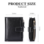 FALAN MULE Small Wallet for Women Genuine Leather Bifold Purse RFID Blocking Card Holder
