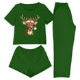 thumbnail image 2 of Fznquz 3 Piece Womens Loungewear Set Soft Winter Christmas Pj Short Sleeve Casual Tops and Shorts Pants Pjama Set Womens, 2 of 9