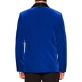 thumbnail image 3 of BLAZER DE HOMBRE CON SOLAPA CHIC INSPIRADA, TUXEDO DE VELVET CON UN BOTÓN, AJUSTE SLIM PARA BODA, CHAQUETA MARINO AZUL, 3 of 4