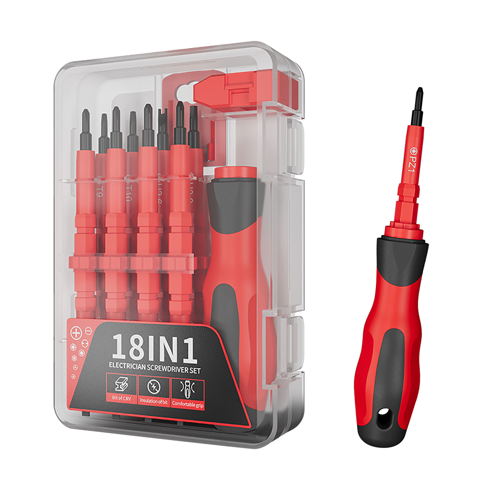 Alloy Steel 18-Piece Multitool with Anti-Slip Grip & Compact Storage for Electronics & Home Maintenance