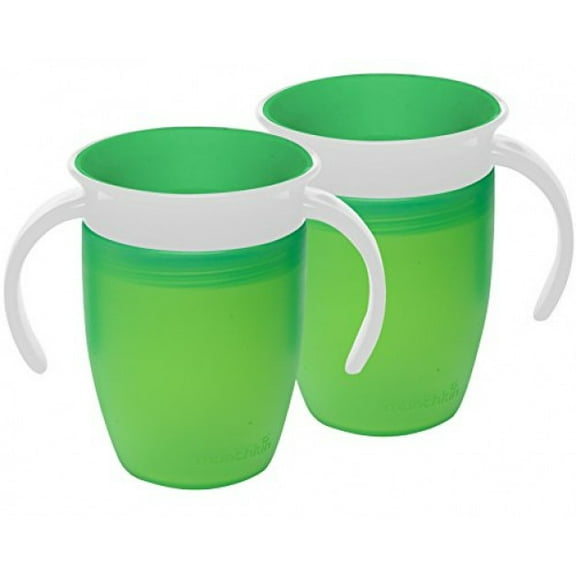 Munchkin Miracle 360 Trainer Cup, Green, 7 Ounce, 2 Count