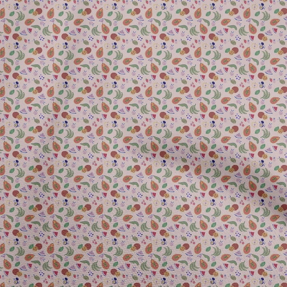 oneOone Cotton Poplin Pink Salmon Fabric Fruits Sewing Material Print Fabric By The Yard 42 Inch Wide