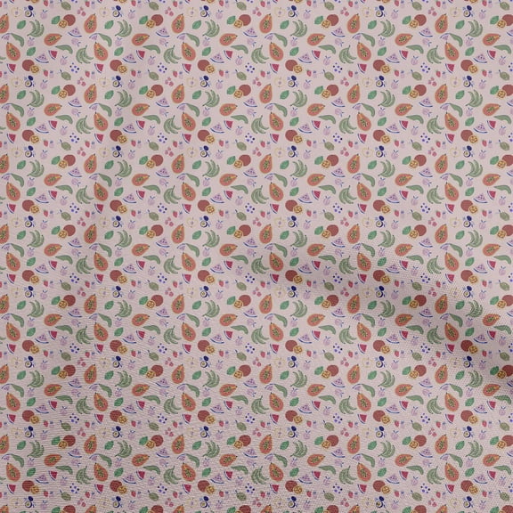 oneOone Polyester Spandex Pink Salmon Fabric Fruits Sewing Material Print Fabric By The Yard 56 Inch Wide