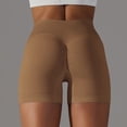 thumbnail image 4 of YDKZYMD Womens Workout Shorts Scrunch Butt Lifting Crossover V Cross Ribbed Short Seamless High Waist Yoga Compression Leggings Running Biker Booty Stretchy Sport Shorts Brown 2XL, 4 of 6