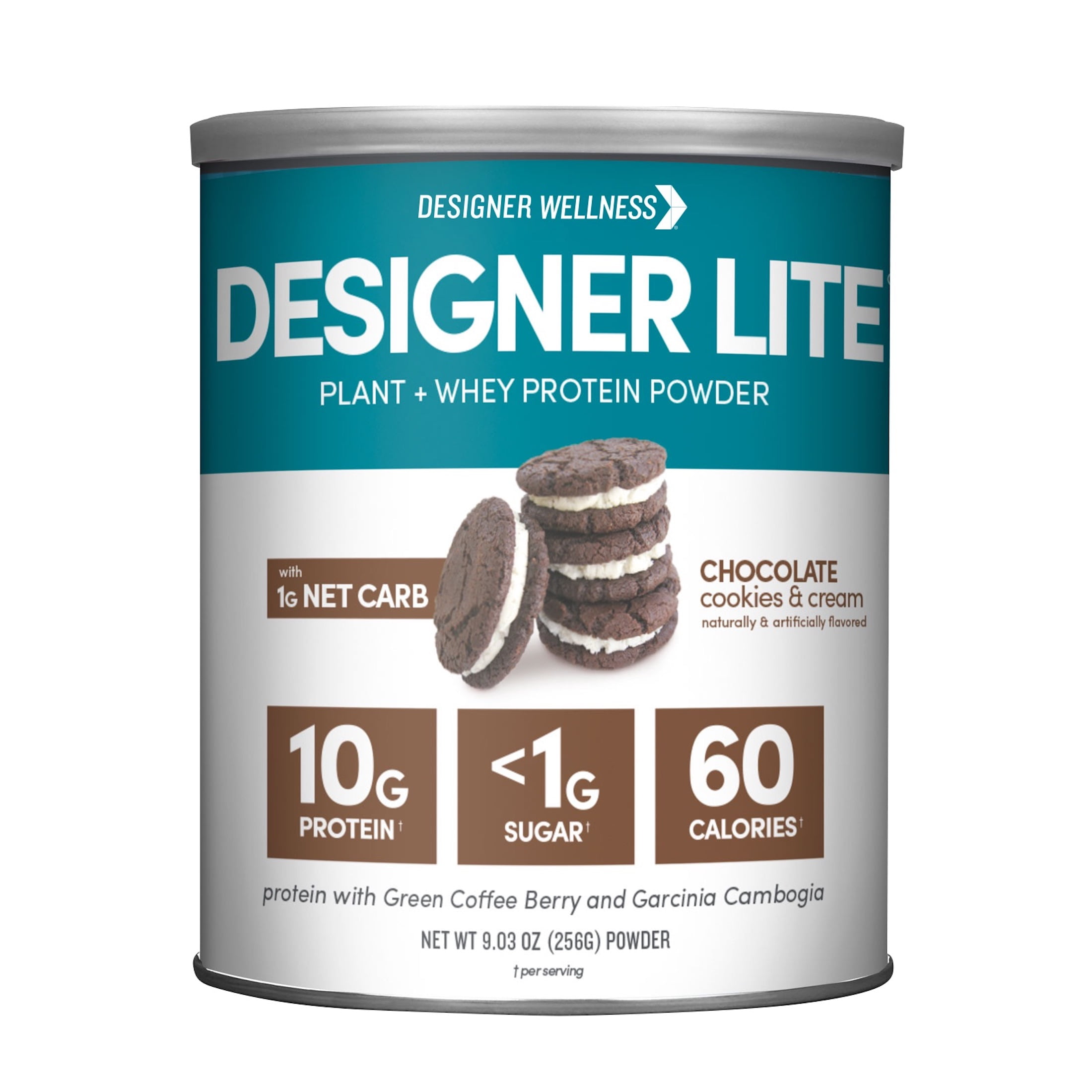 Designer Protein Lite Protein , Chocolate Cookies , 10g Protein, 0.6 Lb