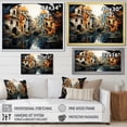 thumbnail image 4 of Designart "Surreal Waterways Magical Canal Orange" Architecture Floater Framed Canvas Wall Art, 4 of 7