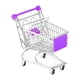 thumbnail image 1 of Mini carrito de compras, cesta de supermercado, juguete de supermercado, carrito de mano de metal, carrito de juguete violeta, 1 of 9