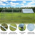 thumbnail image 3 of Large Metal Chicken Coop, 3 Rooms Large Walk-in Chicken Run, Galvanized Wire Poultry Chicken Hen Pen Cage, Rabbits Duck Cage with Waterproof Anti-Ultraviolet Cover for Farm, Backyard(9.2'x18.5'x6.5'), 3 of 7