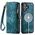 thumbnail image 2 of CaseMe Leather Case for iPhone 17,2 in 1 Detachable Wallet Case with 8-Card Holder Zipper Bills Slot,Magnetic Shockproof Flip Leather Cover Zipper Pocket Phone Cases,Blue,For iPhone 17, 2 of 11