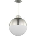 thumbnail image 2 of Globe LED Collection One-Light Matte Black Opal Glass Mid-Century Modern Pendant Light, 2 of 5