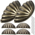 thumbnail image 2 of Juego de seis pomos semicirculares para cajones con diseño de concha vintage para elegantes tiradores de gabinete y decoración del hogar., 2 of 7