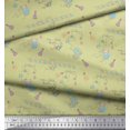 thumbnail image 2 of Soimoi Beige Heavy Canvas Fabric Text & Bird Kids Print Fabric by the Yard 58 Inch Wide, 2 of 3