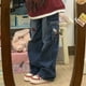 thumbnail image 2 of Sanrio-pantalones vaqueros de pierna ancha para mujer, sudaderas con capucha de Hello Kitty Y2k, ropa de calle Vintage, pantalones casuales rectos para mujer, 2 of 4