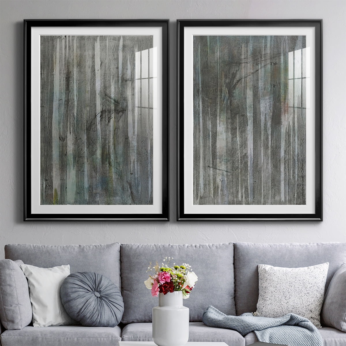 Wexford Home Birch Forest Abstracts I Premium Framed Print, 26.5" x 36.5" - Ready to Hang, Black (Set of 2)