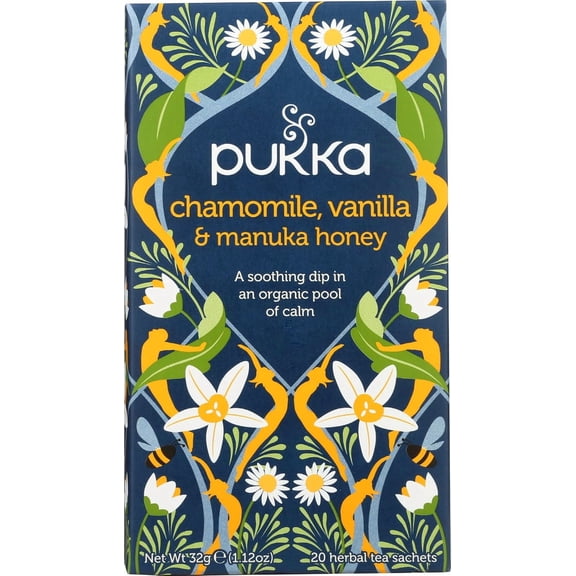 Pukka Organic Herbal Tea, Chamomile Vanilla Manuka Honey, Tea Bags 20 Count Box