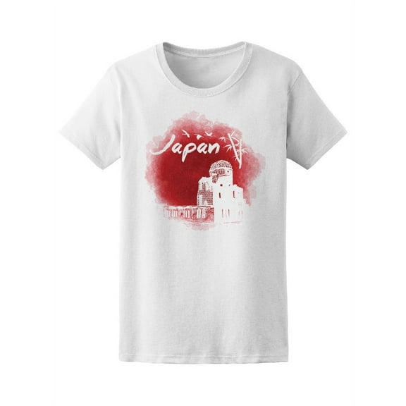 Watercolor Hiroshima Japan T-Shirt Women -Image by Shutterstock, Female Large