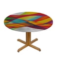 thumbnail image 3 of Orinice Colorful Abstract Design Round Table Cover Stain Resistant Washable for Indoor Outdoor Kitchen Dining Wedding Parties 100% Polyester Fiber 54-58, 3 of 8