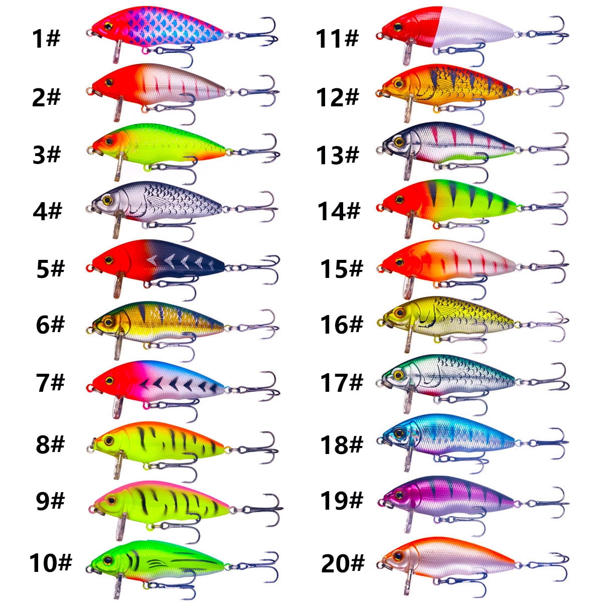 HENGJIA Minnow Fishing Lures,20Pcs Jerkbait Crankbaits Set Fishing Hard Baits Swimbaits Boat Topwater Lures for Trout Bass Perch Fishing