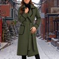 thumbnail image 2 of Long Blend Coat With Belt Warm Winter Trench Overcoat For Ladies Fashion Double Lapel Outerwear Jacket winter clothing for women, 2 of 5