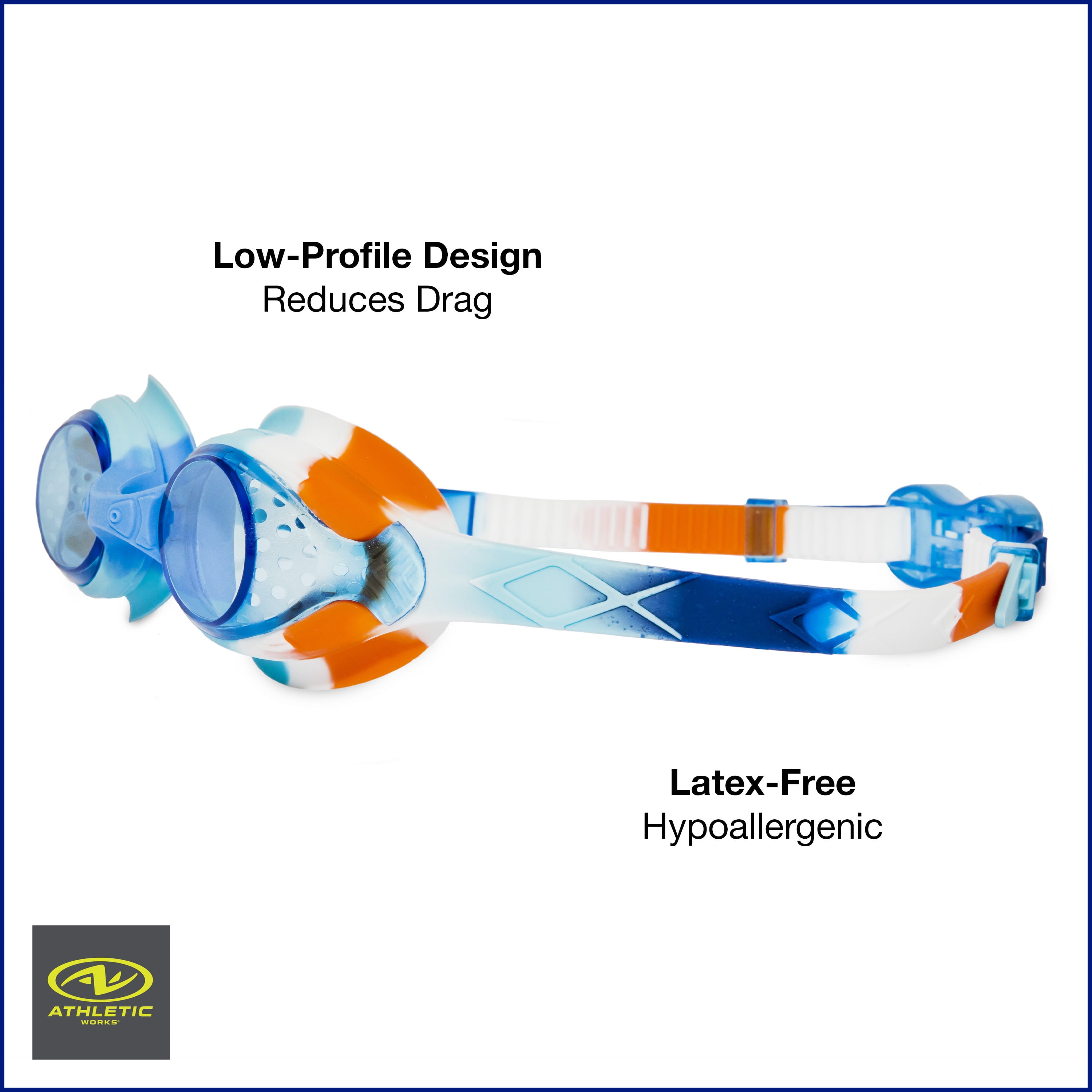 Athletic Works Axiom Junior Swim Goggles for Children, Tinted & Anti-Fog Lenses with UV Protection