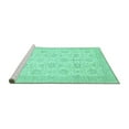 thumbnail image 2 of Ahgly Company Machine Washable Indoor Rectangle Abstract Turquoise Blue Modern Area Rugs, 7' x 10', 2 of 4