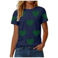 thumbnail image 4 of GEWSEY Women's St Patrick's Day T-Shirt Lucky Irish Shamrock Paddy's Day Graphic Tees Tops (Navy, L), 4 of 8