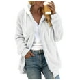 thumbnail image 1 of Veste Légère Patchwork pour Femmes Manteau à Simple Boutonnage Manteau Confortable Décontracté à Manches Longues Manteau Extérieur Poches Symétriques Cardigan à Capuche, 1 of 7