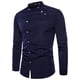 thumbnail image 2 of Camisa de blusa superior de manga larga ajustada informal con personalidad a la moda para hombre Pompotops  oipoqjl27356, 2 of 3