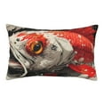 thumbnail image 3 of Salouo Abstract Red Koi Fish Art Print Print Pillow Case Cover,Wrinkle-Free Bed Pillow Cover Pack of 1 Home Decor Fade-Resistant and Stain-Resistant ,Pillows Not Included -16"x24", 3 of 8