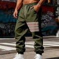thumbnail image 2 of Sentmoon Sweatpants Mens Pants Men Solid-Color Casual Loose Sports Texture Work Pants Drawstring Pockets Elastic Waistband Long Pants for Everyday Wear and Comfortable Green M, 2 of 9