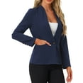 thumbnail image 4 of INSPIRE CHIC Women's Stand Collar Jacket Long Sleeve Casual Blazer with Pockets, 4 of 5
