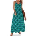 thumbnail image 1 of Vestido de plumas brillantes con estampado colorido, elegante vestido largo con escote en V, estilo bohemio, para playa, con tirantes, moda urbana, vestido oversize, 1 of 7