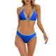 thumbnail image 1 of Conjuntos de bikini Prolriy para mujer, conjunto de bikini de moda para mujer con bloques de color y almohadillas acolchadas, trajes de baño para mujer, azul L, 1 of 4