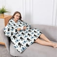 thumbnail image 5 of Oversized Wearable Blanket Hoodie,White Bigfoot and Pine Tree Pattern Sherpa Blanket Hoodie with Super Pockets,Super Warm Fuzzy Pullover for Women & Men, 5 of 6