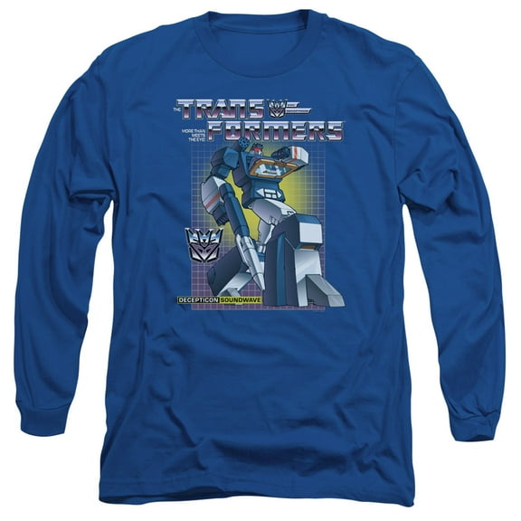 Transformer S/Soundwave Long Sleeve Adult 18/1 T-Shirt Royal Blue