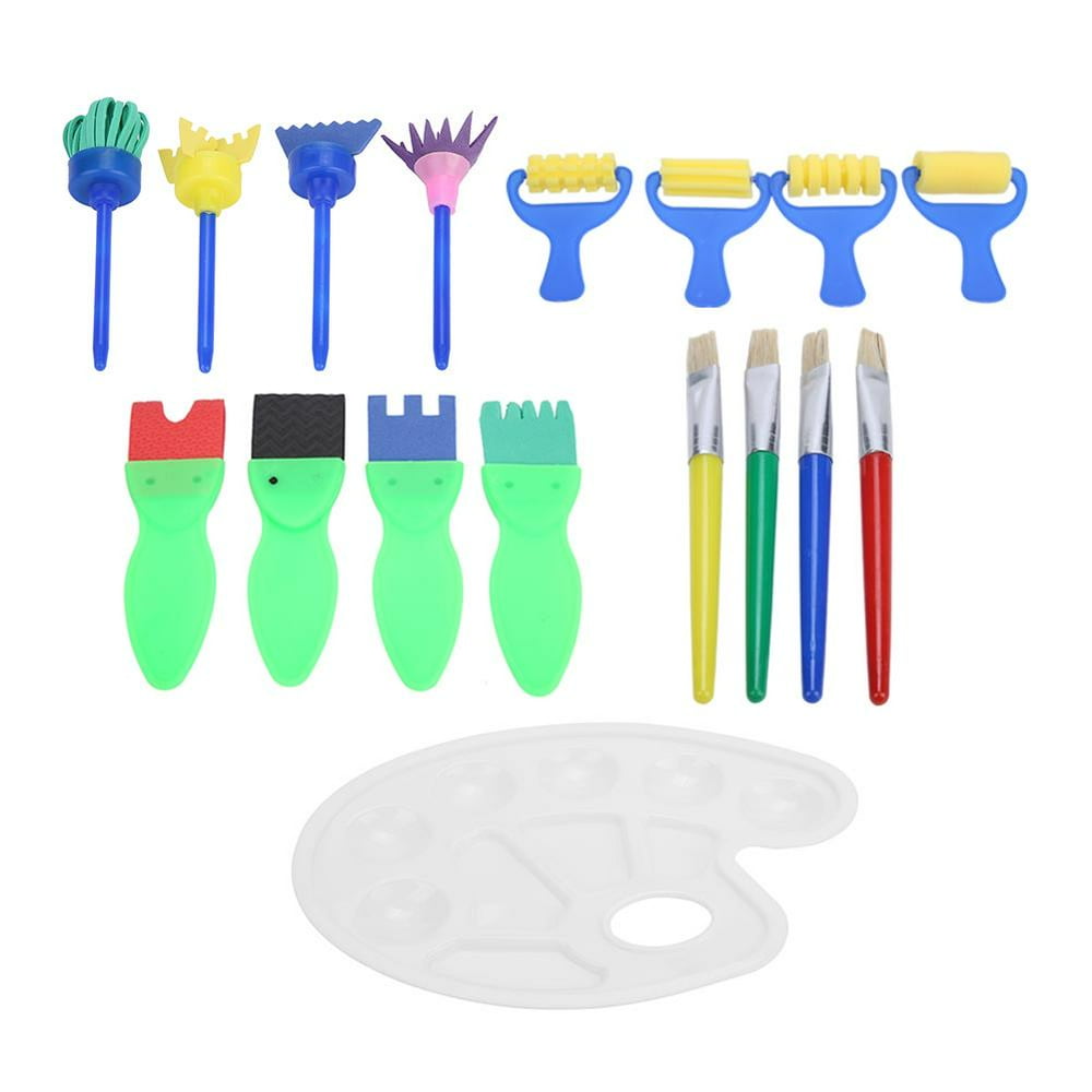 LYUMO Kids Painting,17pcs Kids Painting Supply Brushes Sponge Paint