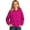 Hot Pink #050, variant on Big Girls Casual Hooded Sweatshirt Long Sleeve Pullover Hoodie for School Loungewear & Daily Outfits, 160