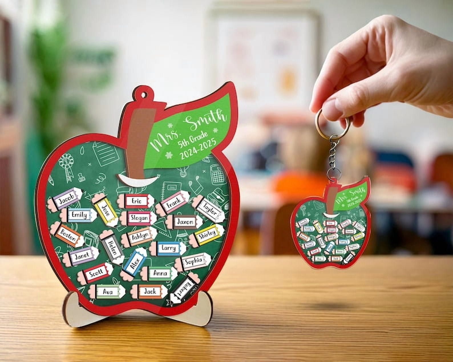 Personalized Teacher Apple Magnet with Student's Name, Teacher Appreciation Gifts, Teacher Magnet, End of Year Gifts, Thank You Teacher Gifts
