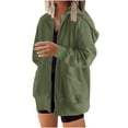 thumbnail image 2 of ICHUANYI Clearance Women's Fashion Color Cardigan Outwear Suit Hooded Coat Long Sleeve Coat(Green, M) ICHUANYI WER2023080911111, 2 of 7