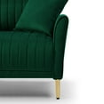 thumbnail image 6 of Accent Chair, Channel Tufted Velvet Couch with Metal Legs, Single Sofa Chair, Living Room Armchair with Thicken Seat Cushion and Backrest, Easy Assembly, Green, 6 of 7