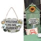 thumbnail image 4 of Letrero de bienvenida de resina para puerta colgante, placa para puerta de porche, adorno decorativo para jardín C con regadera, 4 of 9