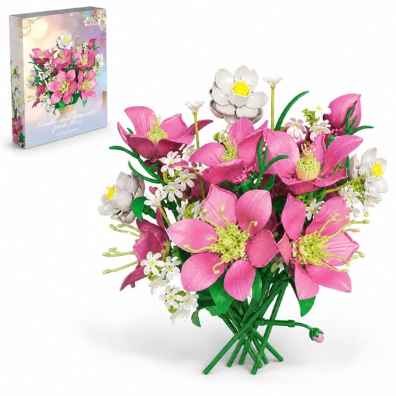 Remocguys Begonia Bouquet Building Set Compatible with Lego Flower Creative Collectible Model for Adults Woman 492pcs