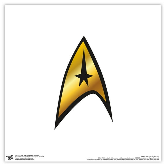 Gallery Pops Star Trek - Command Insignia Wall Art, Unframed Version, 12" x 12"