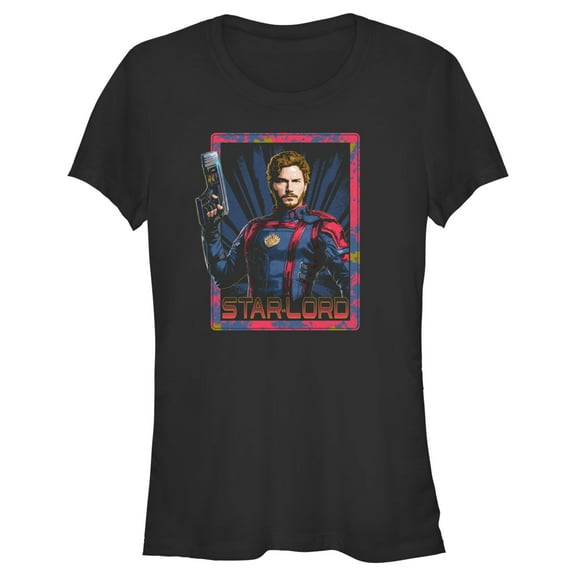 Junior's Guardians of the Galaxy Vol. 3 Star-Lord Square  Graphic Tee Black X Large