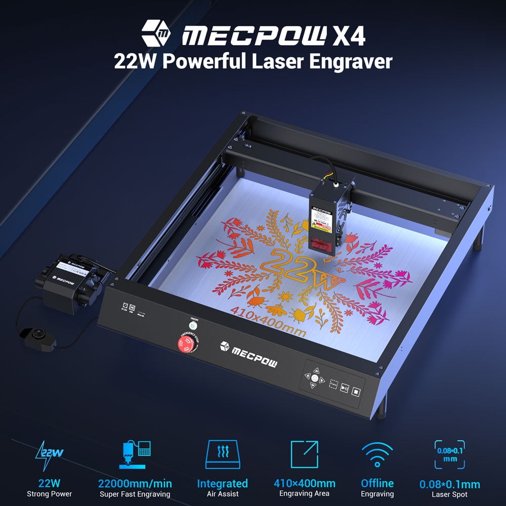 Mecpow X4 & B40W Cutting Machine, Module Combo Set, High-Speed Cutting, Precision Engraving for Wood Metal Acrylic