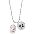 thumbnail image 1 of Delight Jewelry Give Me Courage Strength Wisdom Medallion Silvertone Script Initial Disc - U - Charm Necklace, 20"+3", 1 of 4