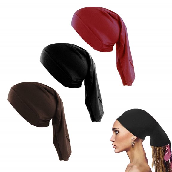 3pcs Unisex Spandex Dreadlocks Tube 3 Packed Long Hair Covers for Men Women Long Set-3 Packed