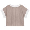 thumbnail image 5 of THDHVS Girls Shirts,Girls Short Sleeve Tops,Girls Motion Fashion Cut-out Design at the Back Round Neck Short Sleeve Top Coffee 13-14 Years, 5 of 5