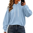 thumbnail image 3 of Hurxie Women's Crop Pullover Hoodie Sweatshirt with Kangaroo Pocket, 3 of 6